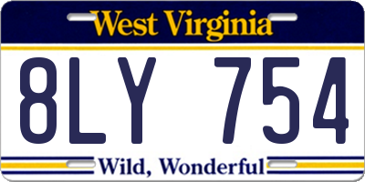 WV license plate 8LY754