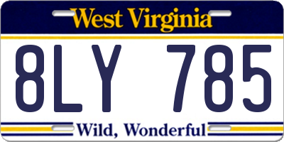 WV license plate 8LY785