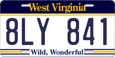 WV license plate 8LY841