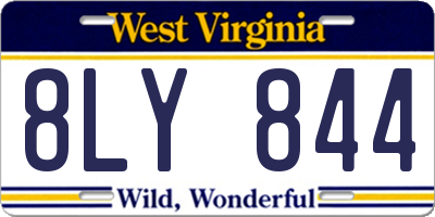 WV license plate 8LY844
