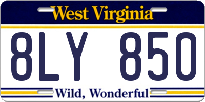 WV license plate 8LY850