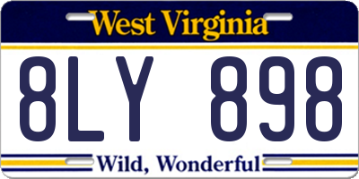 WV license plate 8LY898
