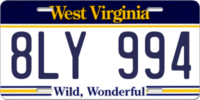 WV license plate 8LY994