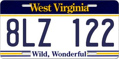 WV license plate 8LZ122