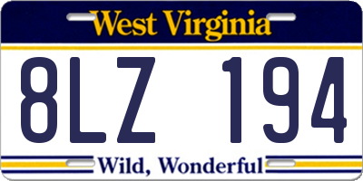 WV license plate 8LZ194