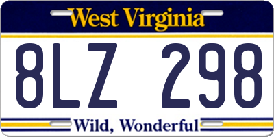 WV license plate 8LZ298