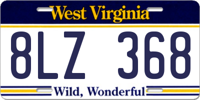 WV license plate 8LZ368