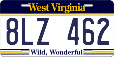 WV license plate 8LZ462