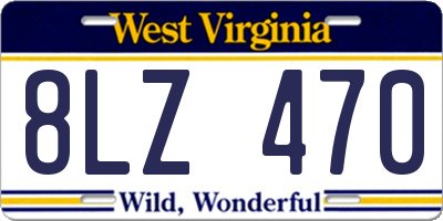 WV license plate 8LZ470