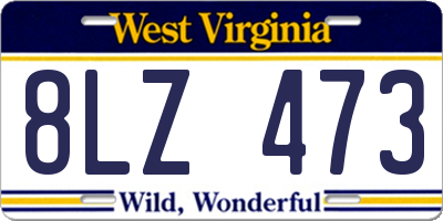WV license plate 8LZ473