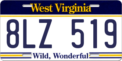 WV license plate 8LZ519