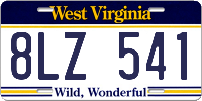 WV license plate 8LZ541