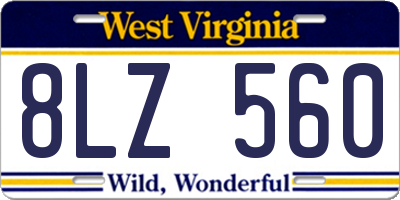 WV license plate 8LZ560