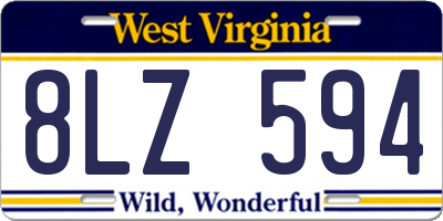 WV license plate 8LZ594