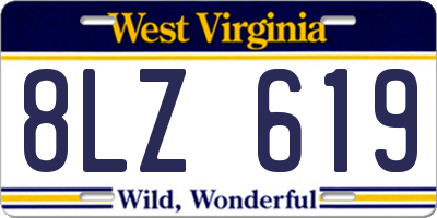 WV license plate 8LZ619