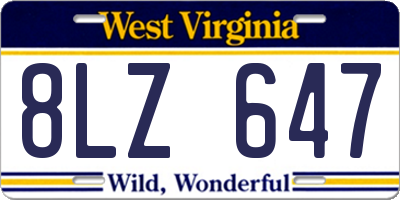 WV license plate 8LZ647