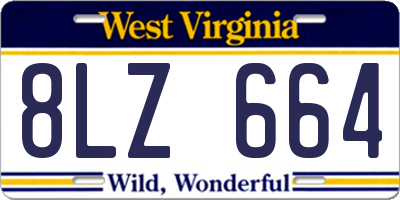 WV license plate 8LZ664