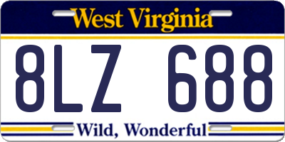 WV license plate 8LZ688