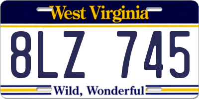 WV license plate 8LZ745