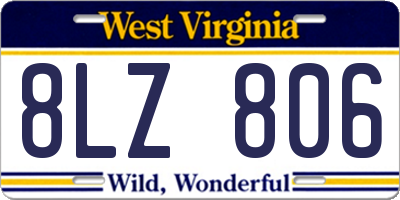 WV license plate 8LZ806