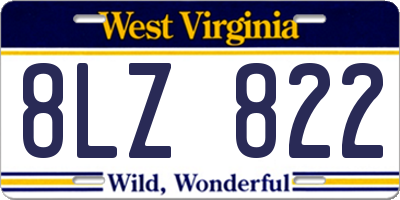 WV license plate 8LZ822