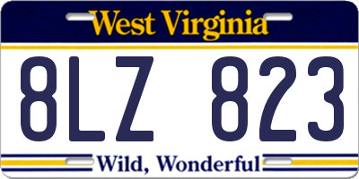 WV license plate 8LZ823