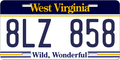 WV license plate 8LZ858