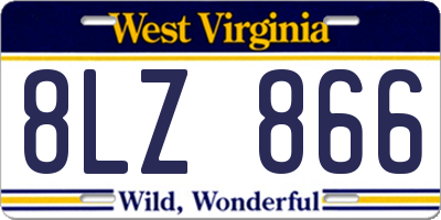 WV license plate 8LZ866