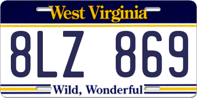 WV license plate 8LZ869