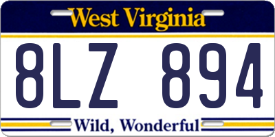 WV license plate 8LZ894