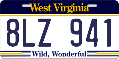 WV license plate 8LZ941