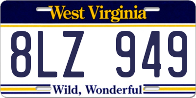 WV license plate 8LZ949