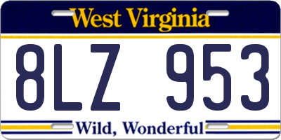 WV license plate 8LZ953