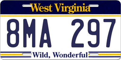 WV license plate 8MA297