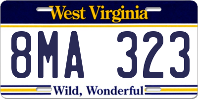 WV license plate 8MA323