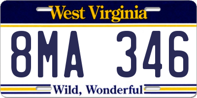 WV license plate 8MA346