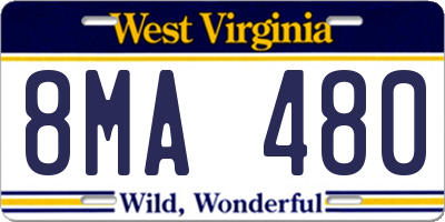 WV license plate 8MA480