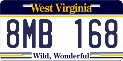 WV license plate 8MB168