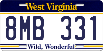 WV license plate 8MB331