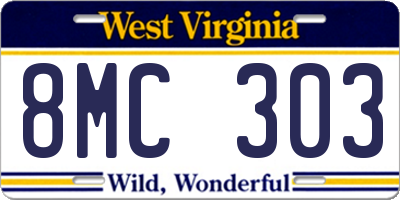 WV license plate 8MC303