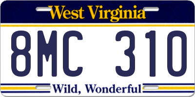 WV license plate 8MC310
