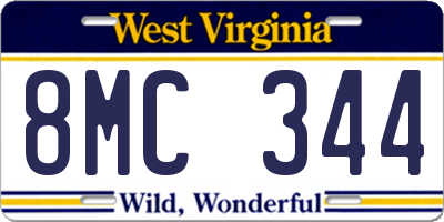 WV license plate 8MC344