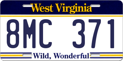 WV license plate 8MC371