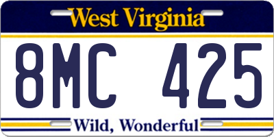 WV license plate 8MC425