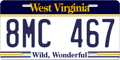 WV license plate 8MC467