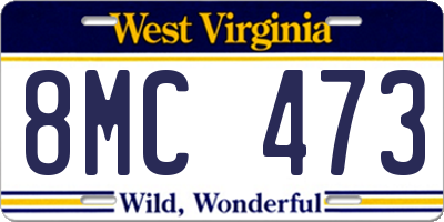 WV license plate 8MC473