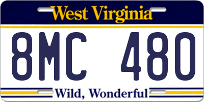 WV license plate 8MC480