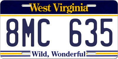 WV license plate 8MC635