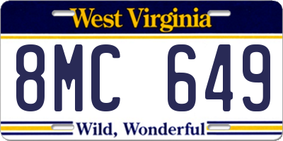 WV license plate 8MC649