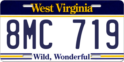 WV license plate 8MC719